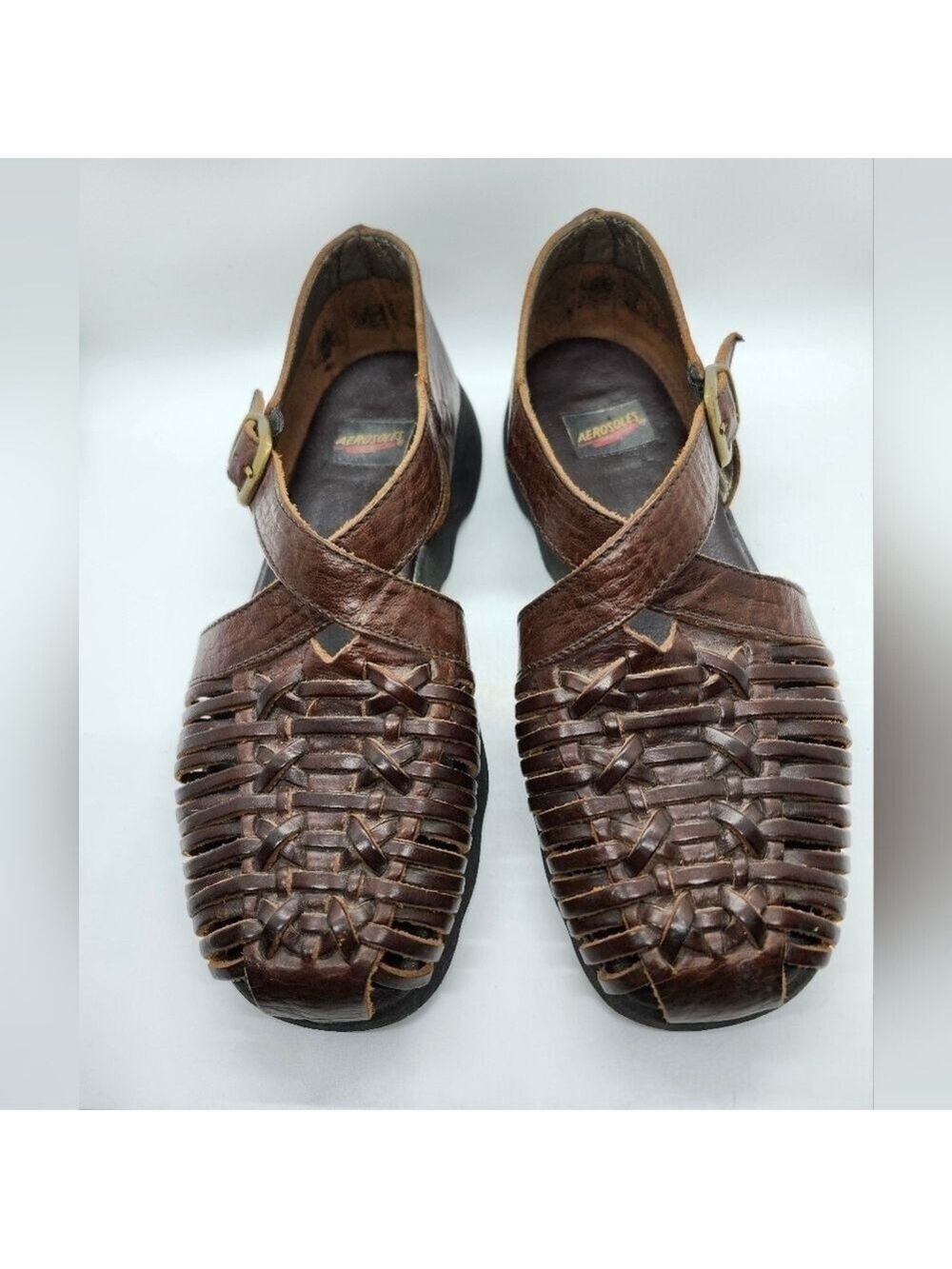 Aerosoles Strappy Caged Huarache Buckle Jesus Sandals Woman's 7B Vintage 90s y2k